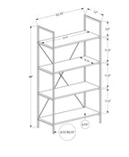 Bookshelf, Bookcase, 4 Tier, Office, Bedroom, Contemporary, Modern