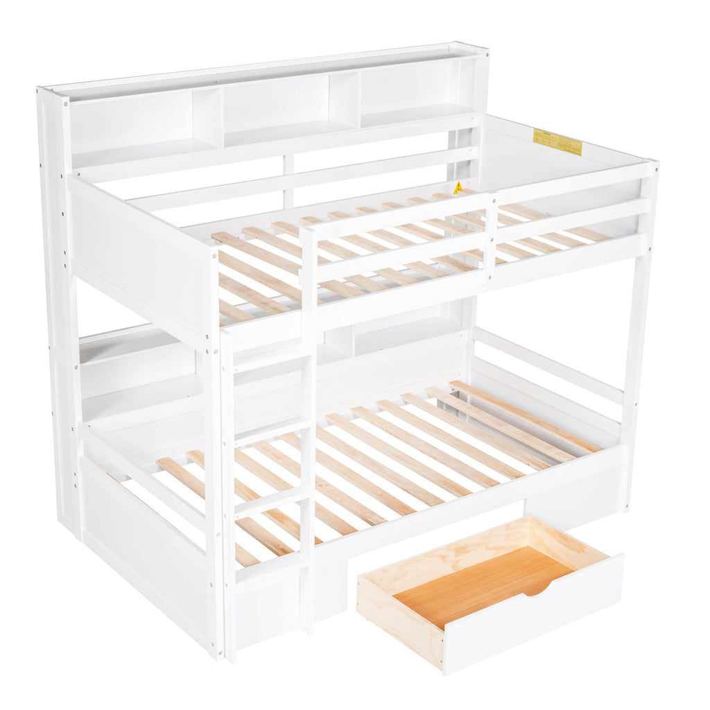 Carolee - Twin Size Bunk Bed With Built-In Shelves