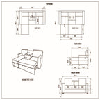 Territory - Pull Out Sofa Bed With Design - Dark Gray