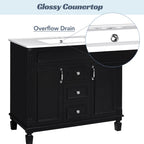 Bathroom Vanity With Top Sink, Basin On Cabinet With 2 Soft Closing Doors And 2 Drawers