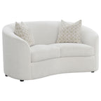 Rainn 2-piece Boucle Upholstered Sloped Arm Sofa Set Latte