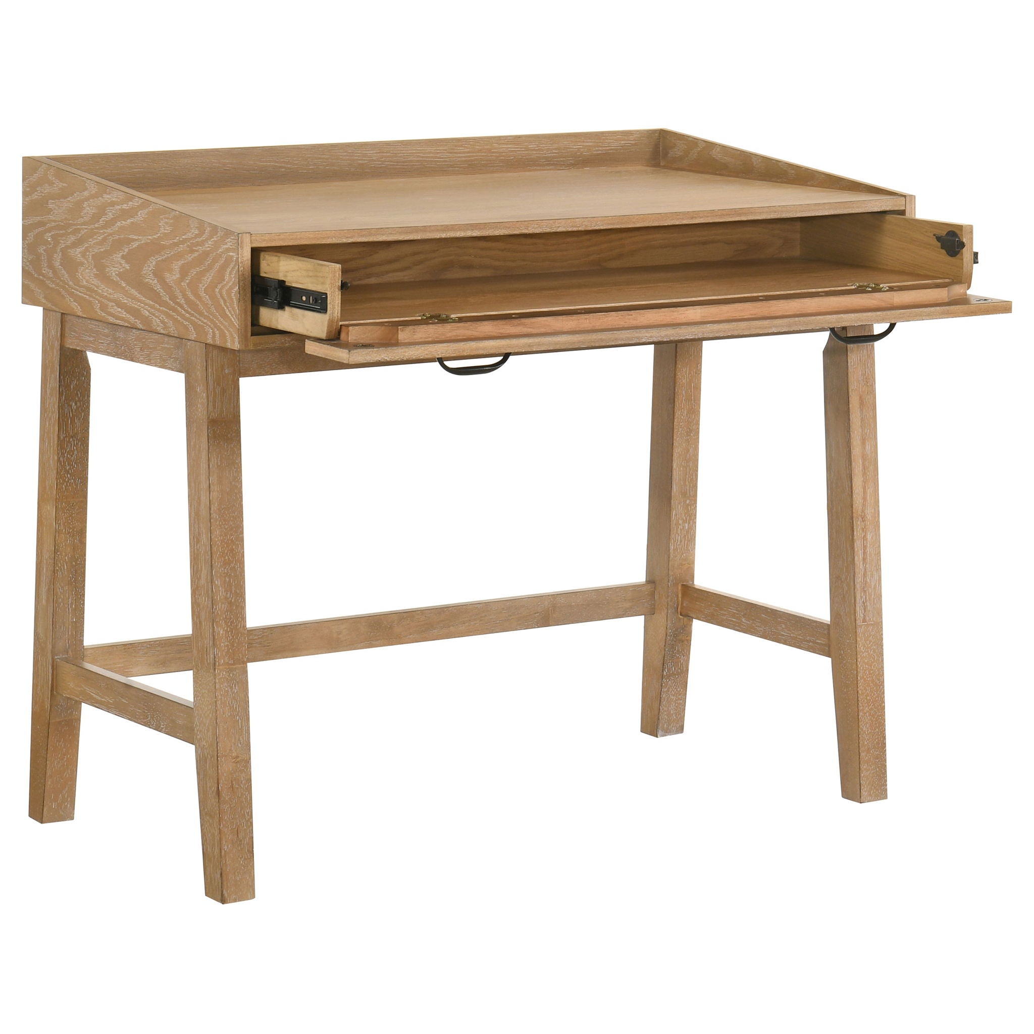 Fabian 38-inch Computer Desk with Keyboard Drawer Distressed Light Brown