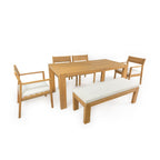 Outdoor Dining Set Rectangular Table With Umbrella Hole