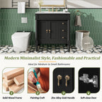 Bathroom Vanity With Ceramic Sink, 2 Doors 3 Drawers, Soft Close Design
