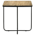 Elyna Square Stone Top Accent Side Table Beige