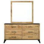 Kaywood 6-drawer Dresser and Mirror Natural Pine
