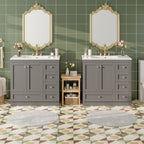 Shaker Free Standing Bathroom Vanity Cabinet & Sink, Soft Close Drawers, Soft Close Doors