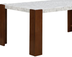 Hettie - Dining Table With Engineered Stone Top - Brown