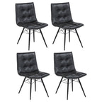 Aiken Faux Leather Upholstered Dining Side Chair Charcoal Grey (Set of 4)