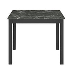 5 Piece Counter Height Dining Set With Table, Tufted Nail Head Chairs - Black