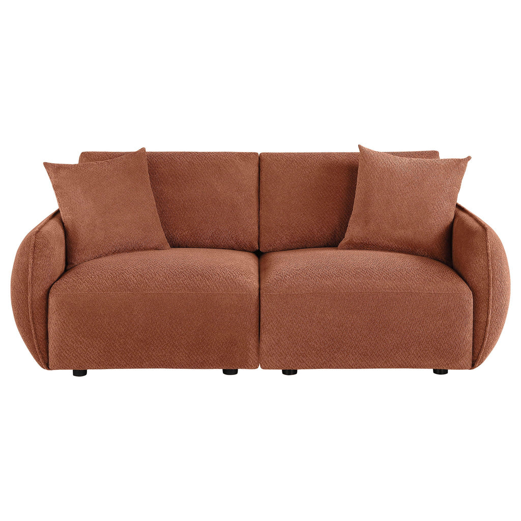 Elysia Chenille Upholstered Modular Lounge Loveseat Coral