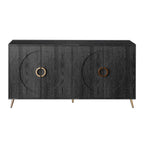 Modern Lacquered 4 Door Wooden Cabinet Sideboard Buffet Server Cabinet Storage Cabinet, For Living Room, Entryway, Hallway, Office, Kitchen And Dining Room