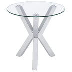 Kenzie 3-piece Round Coffee and End Table Set Chrome