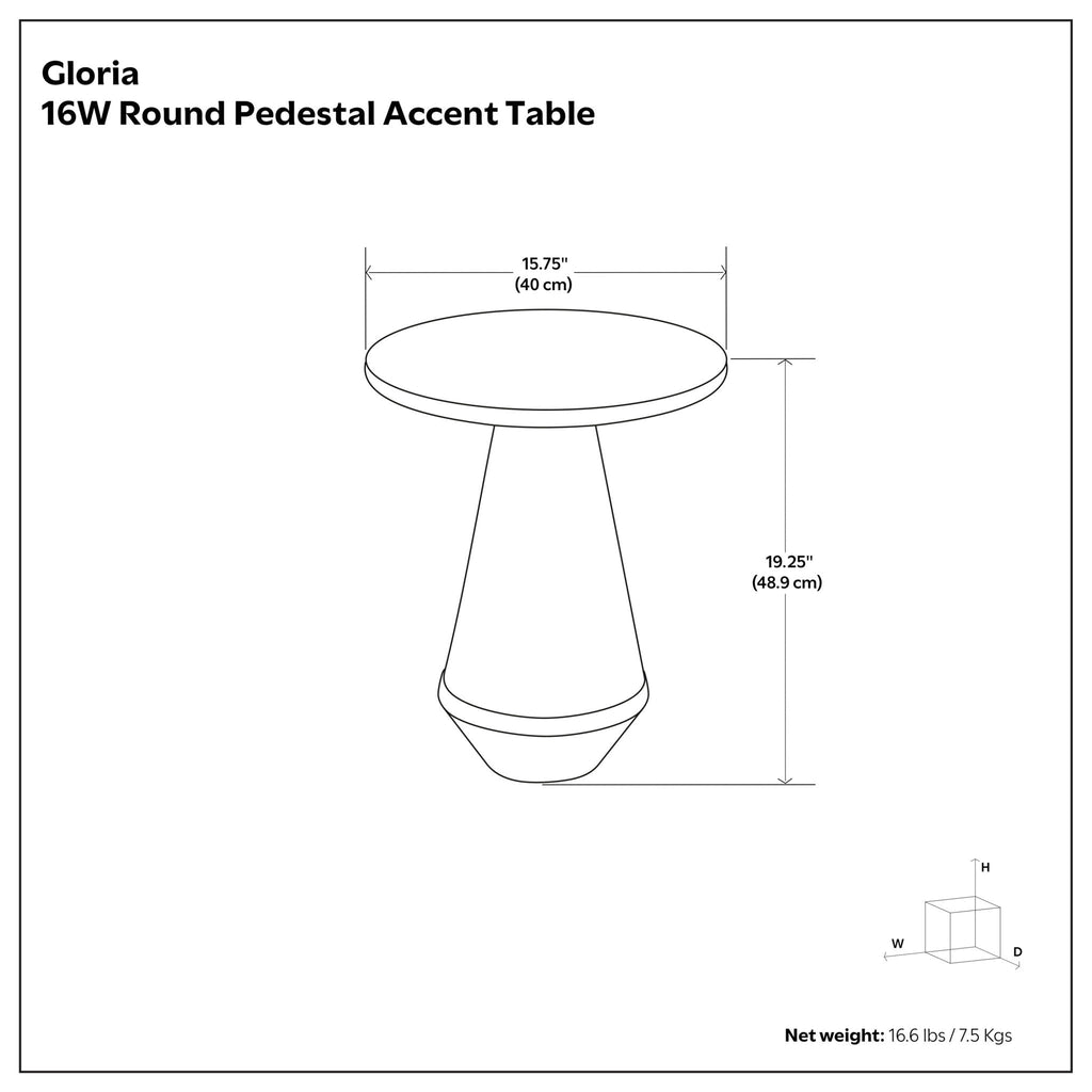 Gloria - Cast Aluminum Side Table - Black