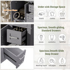 Modern Bathroom Vanity With Sink, Storage Cabinet, Soft Close Doors, Deep & Standard Drawers