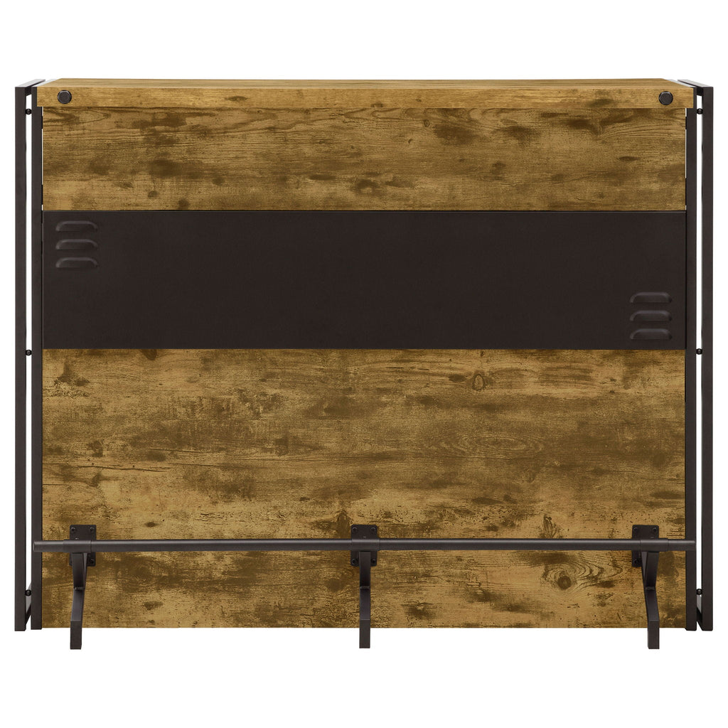 Renaldi 3-shelf Home Bar Wine Cabinet Rustic Nutmeg