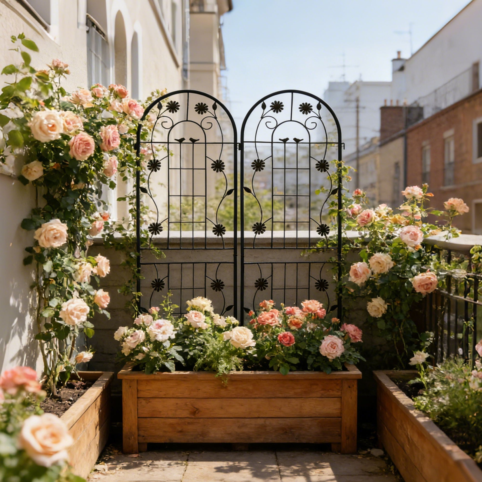 Metal Garden Trellis Rustproof Trellis For Climbing Plant Outdoor Flower Support