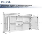 Modern Wall-Mount 2 In 1 Mirror Cabinet With Adjustable Shelves, Soft-Closing Hinges