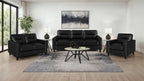 Scotland 3-piece Faux Leather Upholstered Sofa Set Black
