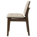 Redbridge Velvet Upholstered Side Chair Cream and Walnut (Set of 2)