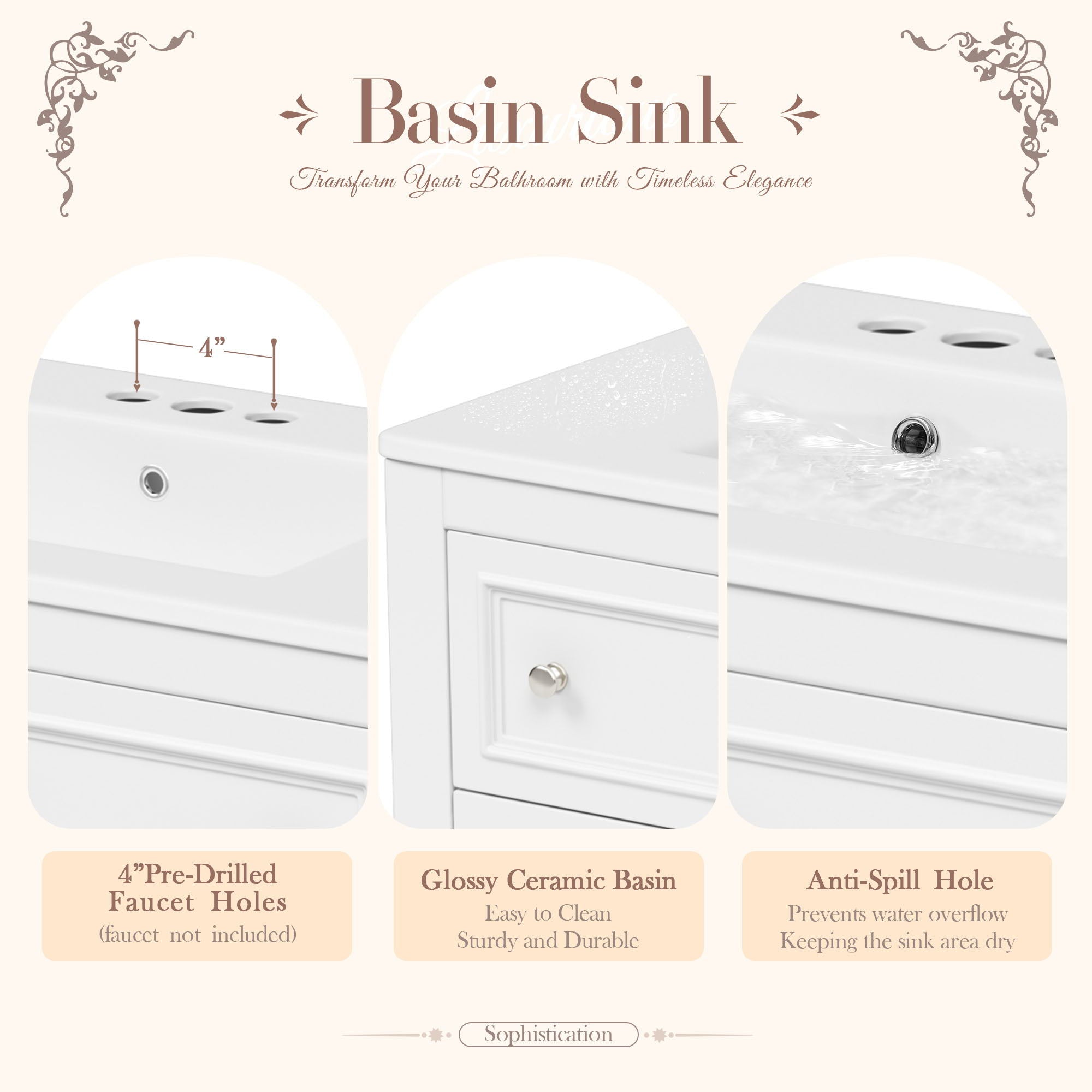 Bathroom Vanity With Medicine Cabinet, Storage Cabinet With 4 Drawers, Adjustable Shelf Mirror