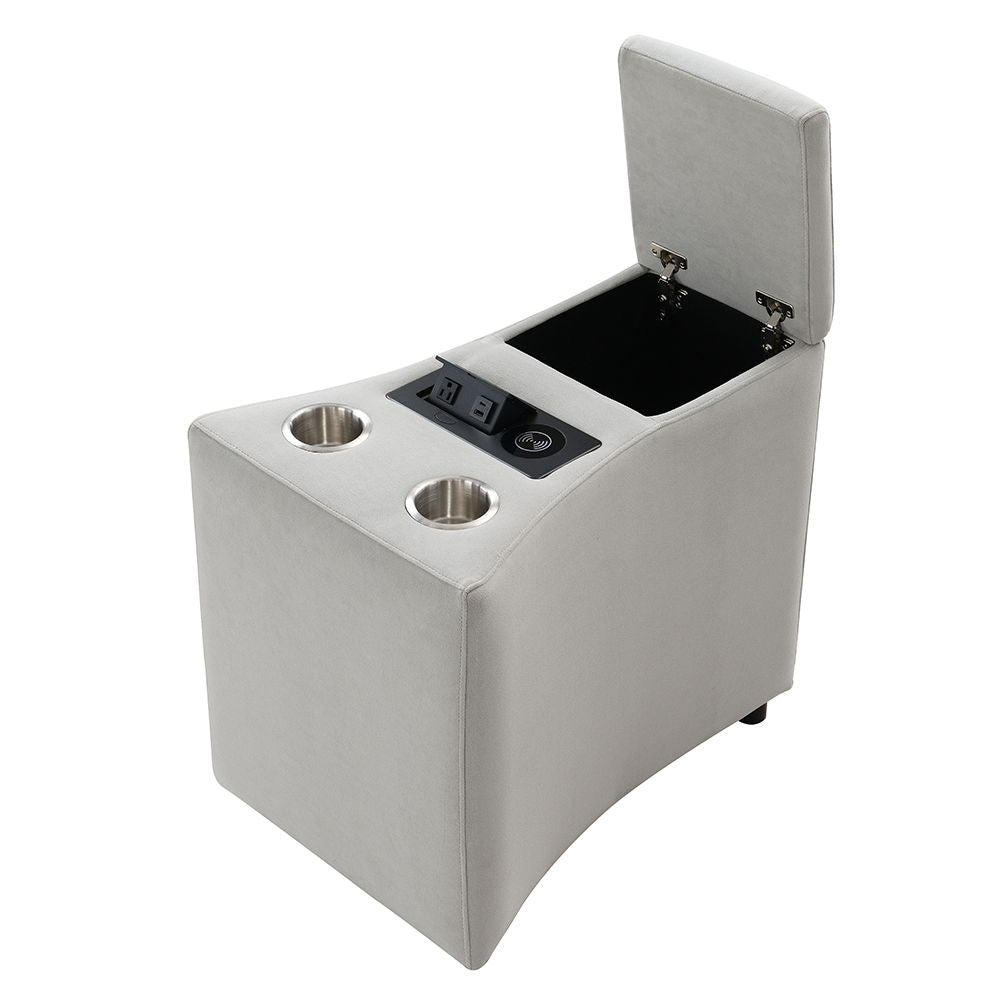 Emee - Console With USB - Gray Corduroy