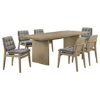 Decker 7-piece 82-inch Rectangular Dining Set Grey and Natural Oak