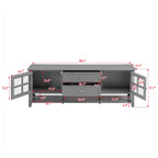 TV Stand, Entertainment Center With Dual Drawers And Hidden Storage, Cabinet With Soft Closing Doors And Sleek Panel Design