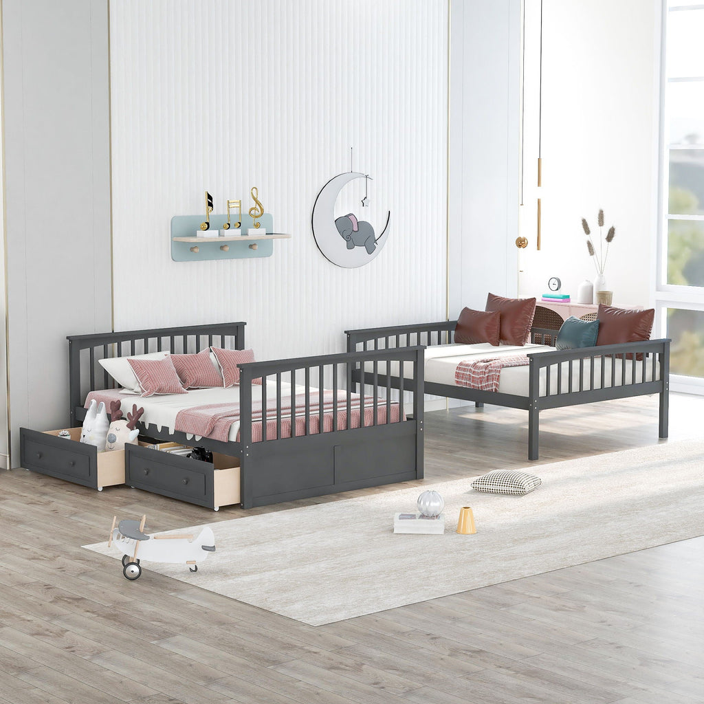 Bunk Bed With Drawers, Convertible Design
