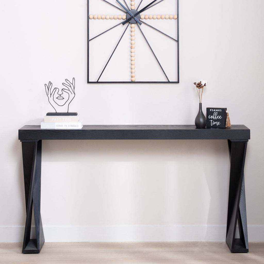 Console Table With Crossed Legs For Hallway - Black