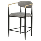 Tina Fabric Upholstered Counter Chair Dark Grey (Set of 2)