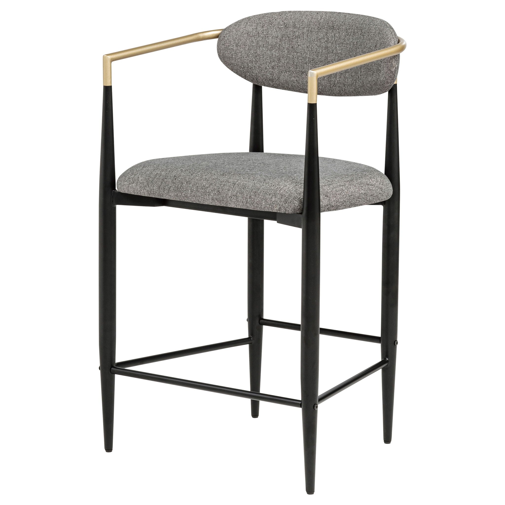 Tina Fabric Upholstered Counter Chair Dark Grey (Set of 2)