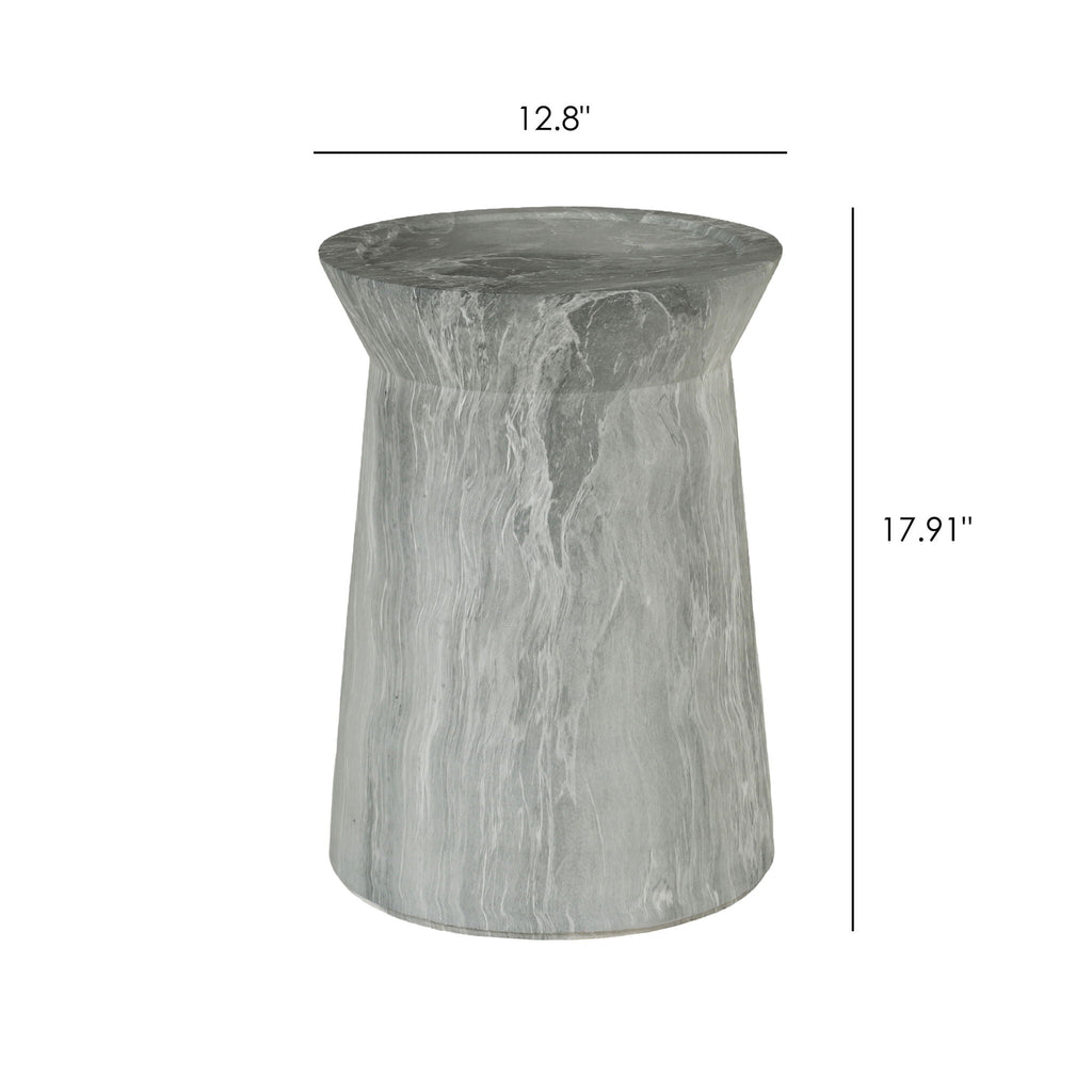 Round Outdoor End Table - Marble