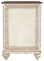 Realyn - Chair Side End Table - Insert Mirror - White / Brown