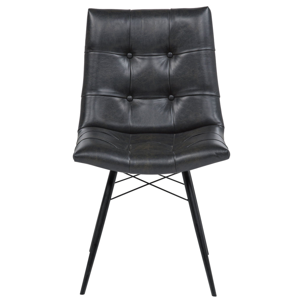 Aiken Faux Leather Upholstered Dining Side Chair Charcoal Grey (Set of 4)