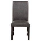 Averill Faux Leatherette Upholstered Dining Side Chair Dark Grey (Set of 2)