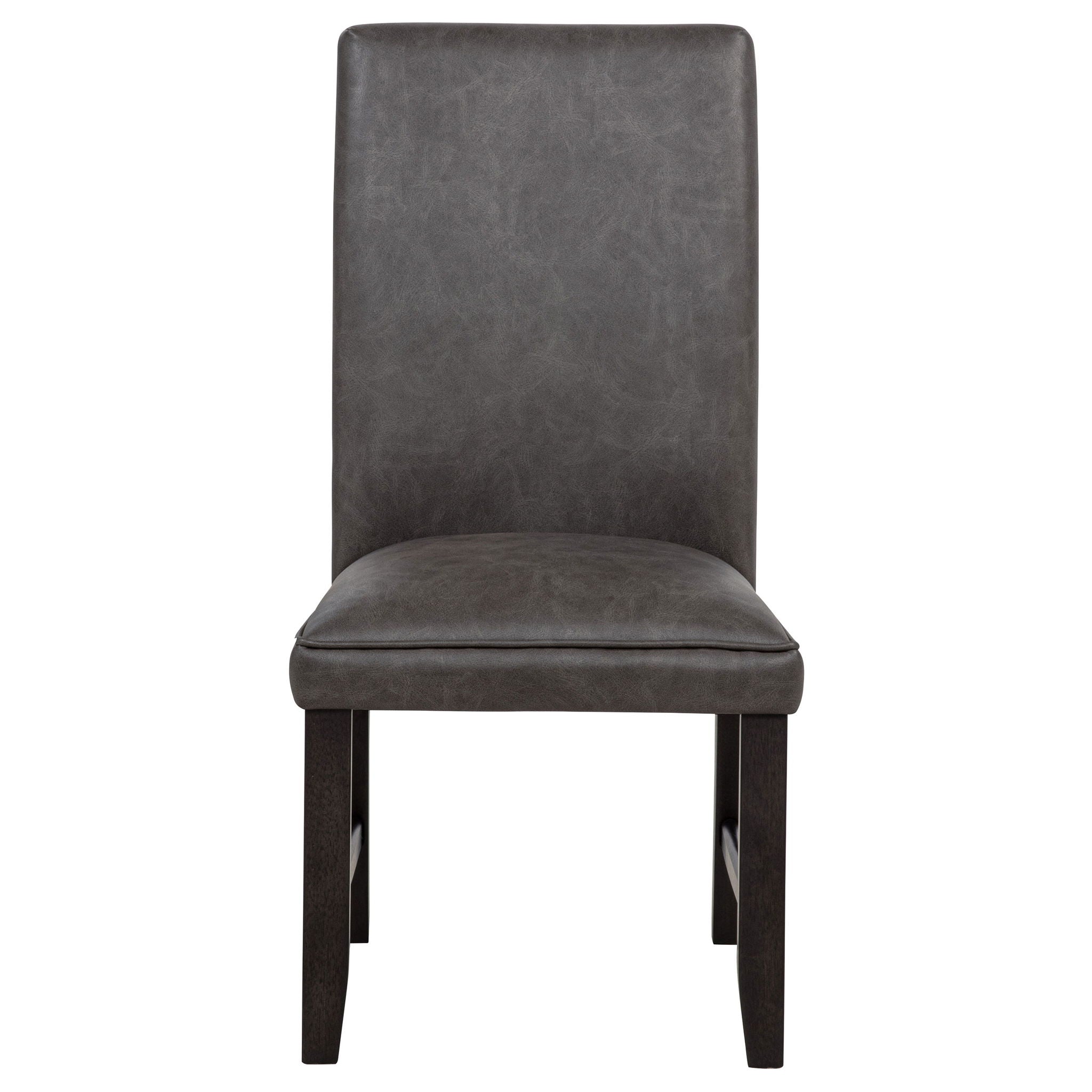 Averill Faux Leatherette Upholstered Dining Side Chair Dark Grey (Set of 2)
