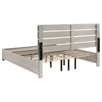 Brantford Wood Eastern King Storage Panel Bed Coastal White