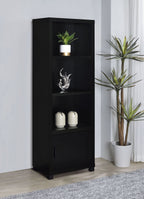 Sachin 3-shelf Engineered Wood Media Tower Black