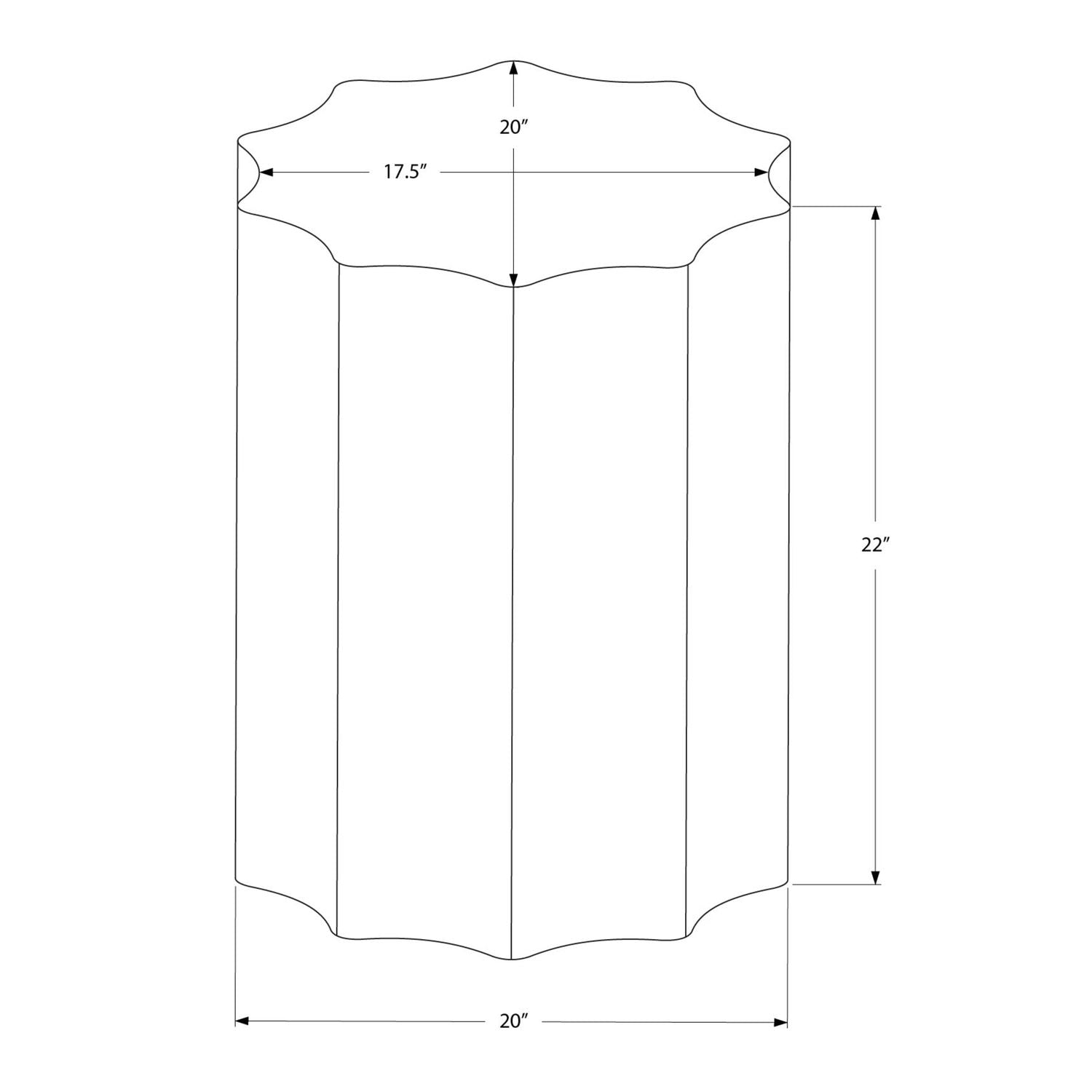 Drum Accent Side Table, Stylish Scalloped Design