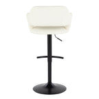 Margarite - Contemporary Adjustable Barstool With Swivel With Rounded T Footrest (Set of 2)