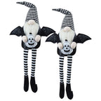 Sitting Gnome With Wings & Plaid Hat, For Halloween Decor