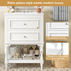 Bathroom Vanity With Sink, 2 Drawers Storage Cabinet, Open Shelf
