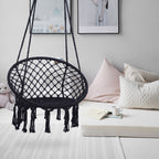 Macrame Hanging Hammock Chair, Rope Swing For Indoor And Outdoor Use