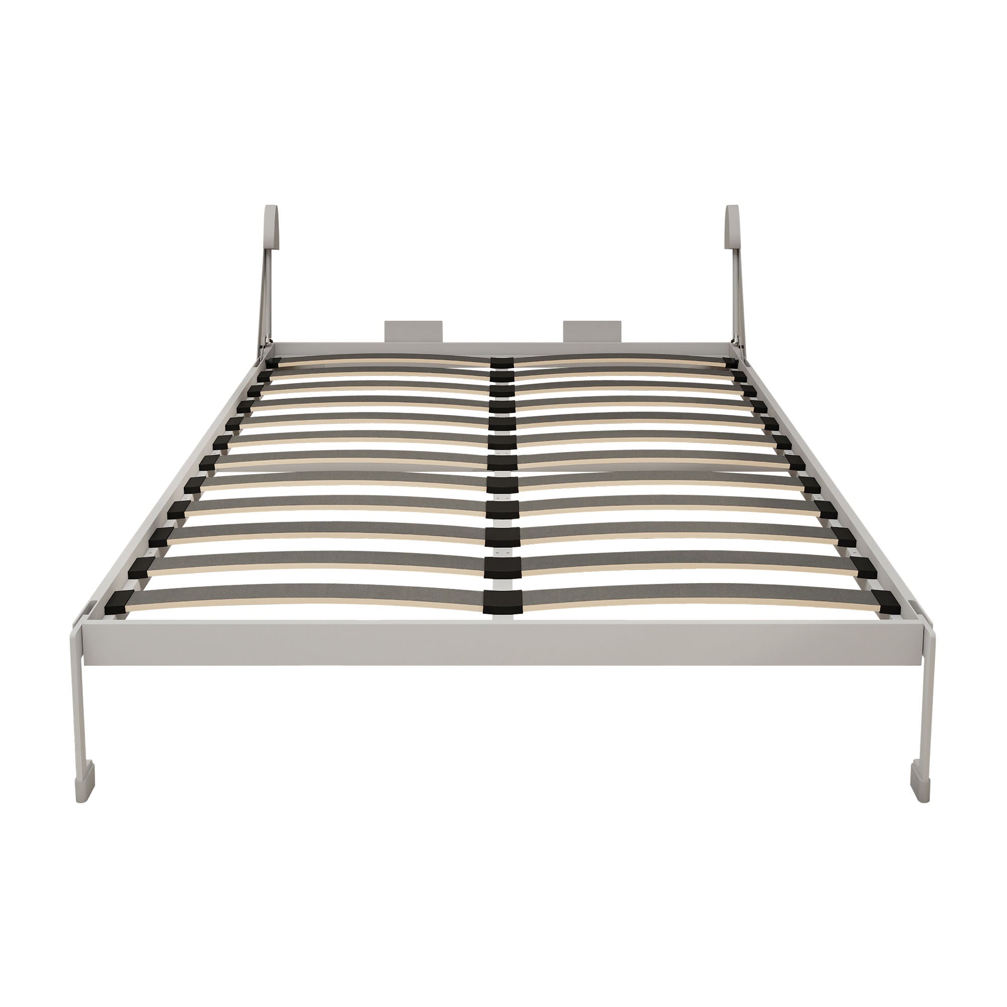 Queen Size Vertical Murphy Wall Cabinet Folding Bed With Automatic Legs - Gray