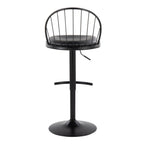 Riley - Farmhouse Adjustable Height Barstool With Swivel With Rounded T Footrest (Set of 2)