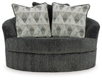 Biddeford - Oversized Swivel Accent Chair - Shadow