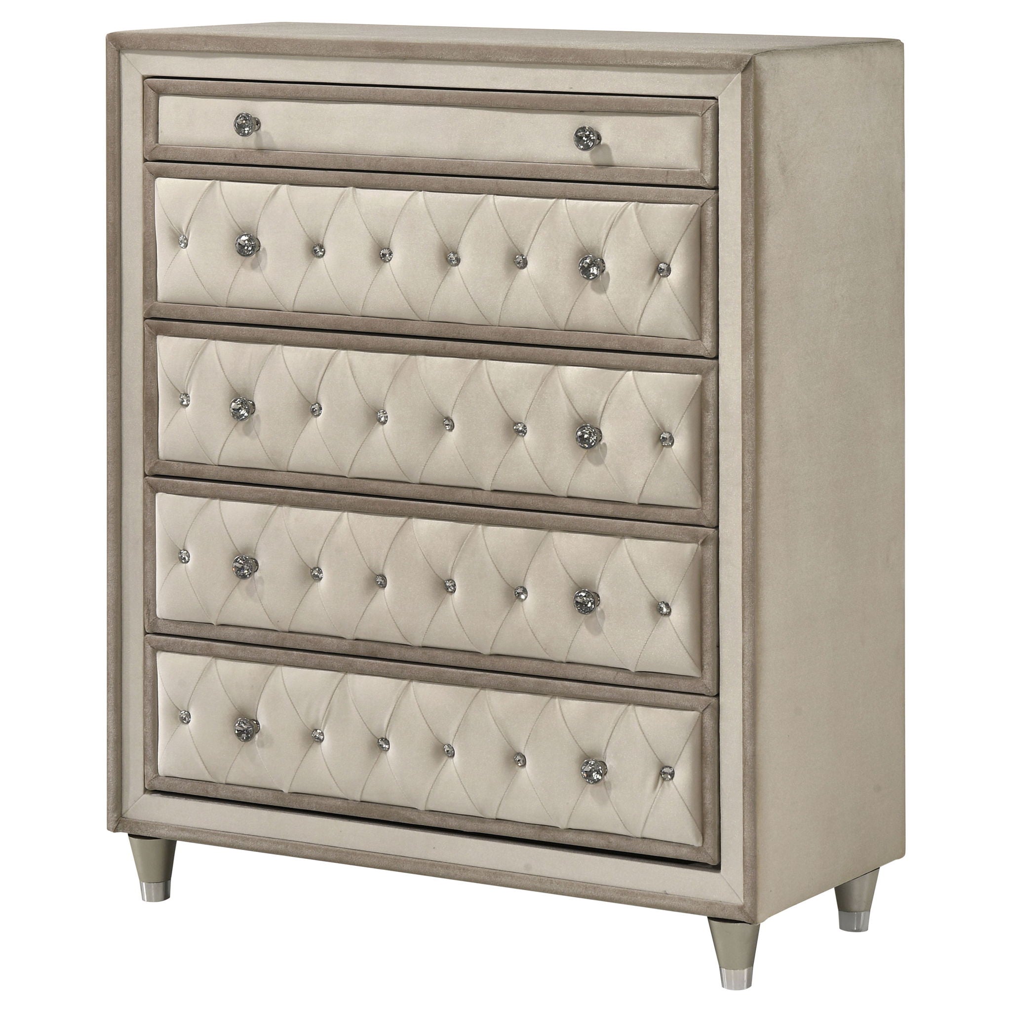 Antonella 5-drawer Bedroom Chest Ivory and Camel