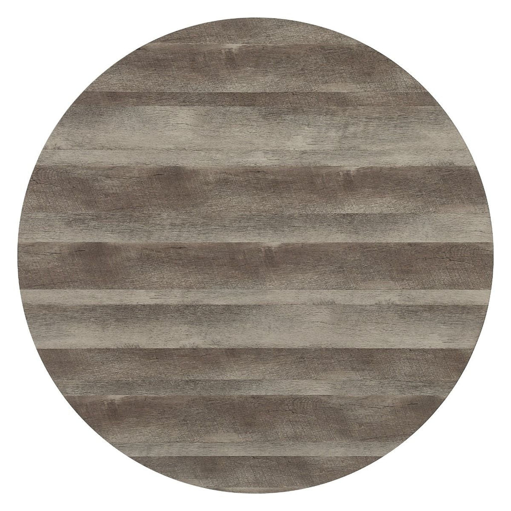 Zudora - Round Dining Table - Antique Oak & Black