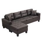 Modern Sectional Sofa Set With Chaise Lounge And Cup Holder